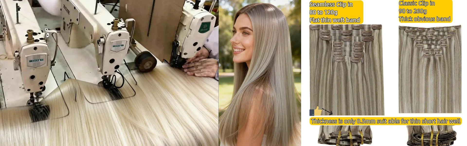 Kläm in hårförlängningar